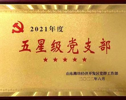 喜讯！华全集团党支部被评为潍坊经济开发区五星级党支部